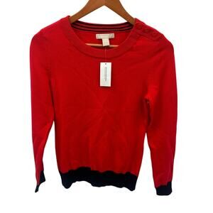 BANANA REPUBLIC NWT Merino Wool Red Sweater // XS